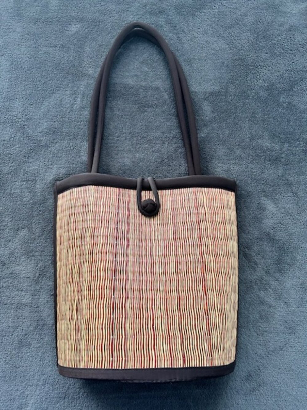 Vintage Unique Wicker Bucket Purse Handbag